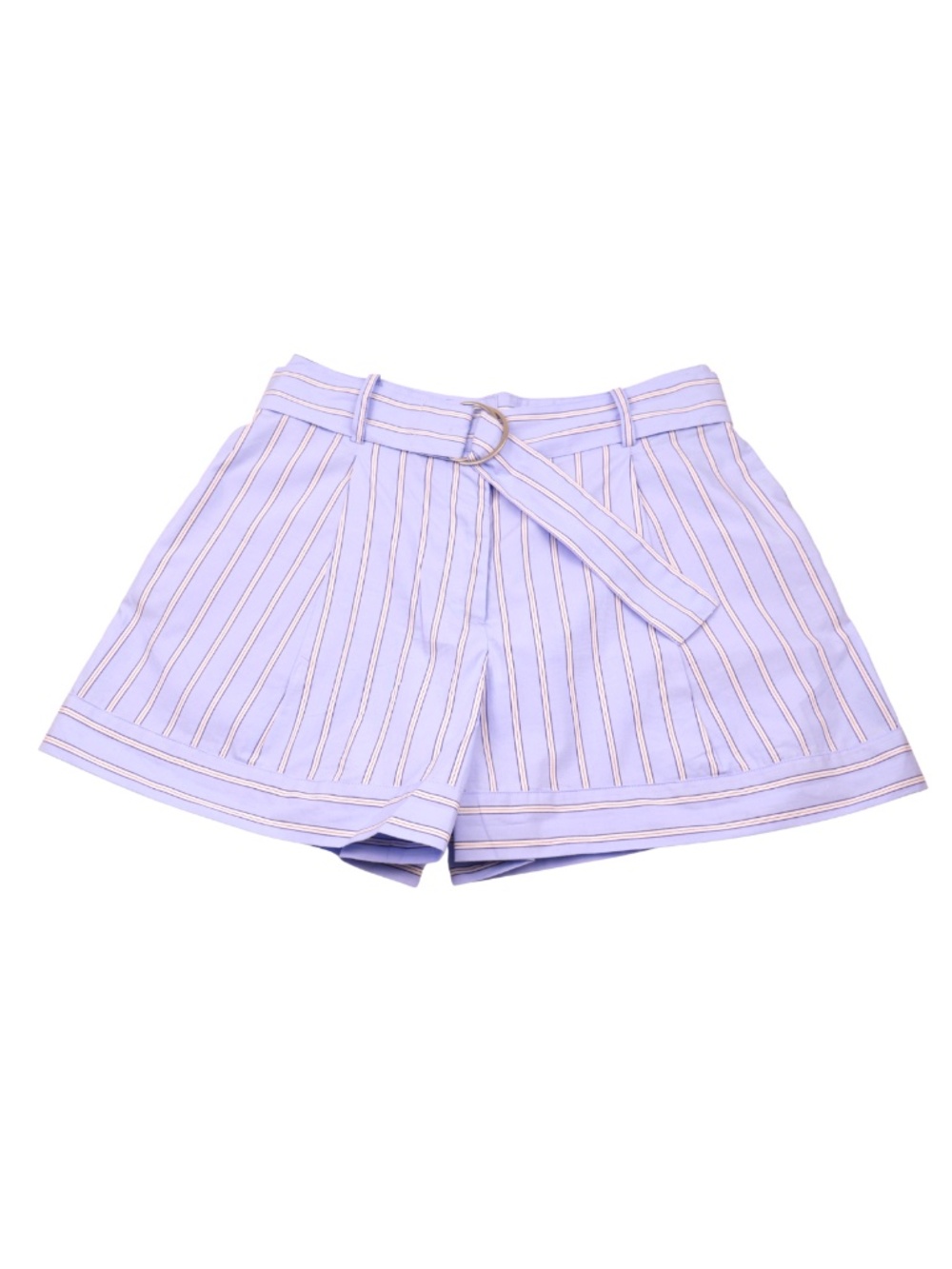 Zara Blue & White Striped Paperbag Waist Tie Shorts Size Small